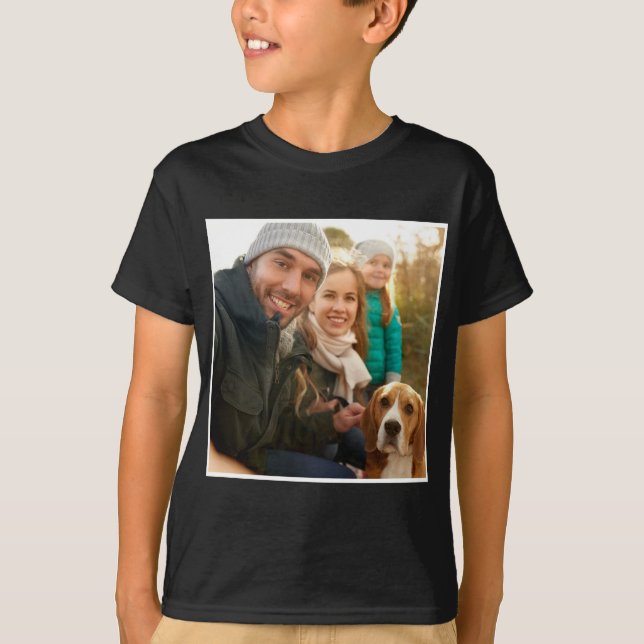 Photo Gift | Modern Personalized Family Photo T-Shirt (Front)