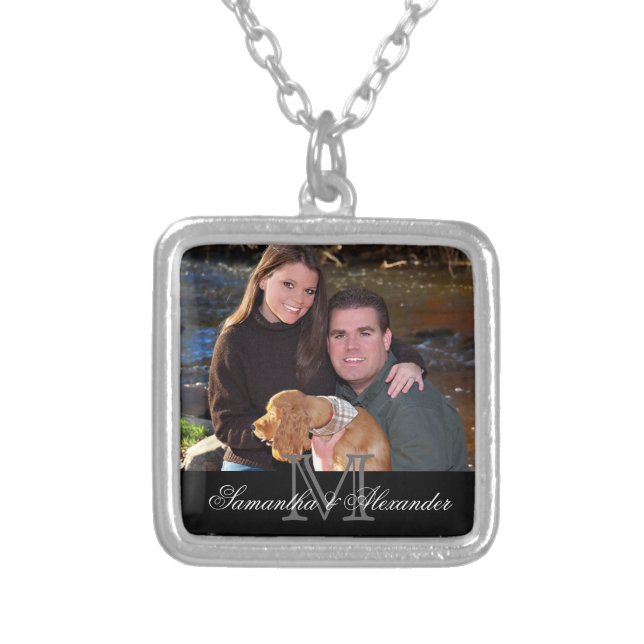 Photo Gift Necklace - Monogram+Text (Front)