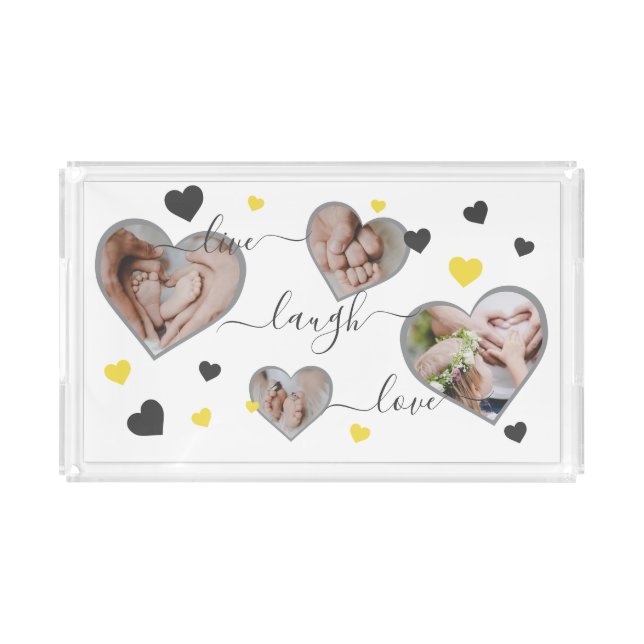 Photo Gift Tray - Live Laugh Love Photo Hearts (Front)