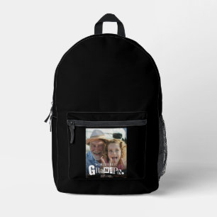 Photo Gift World's Best Grandpa Established Year Printed Backpack