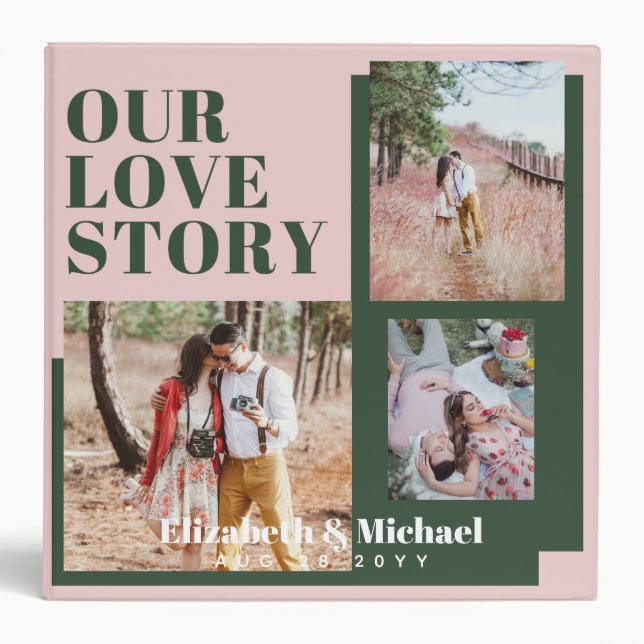 PHOTO Gifts for Newlyweds OUR LOVE STORY Custom 3 Ring Binder (Front)