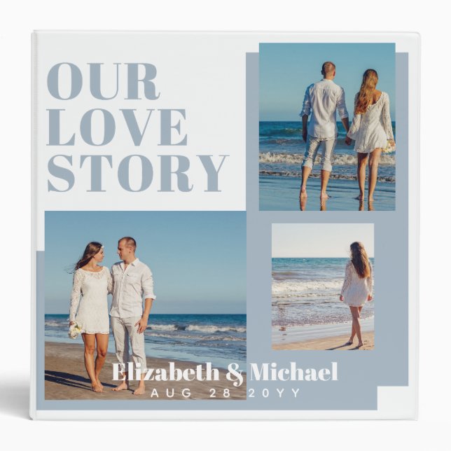 PHOTO Gifts for Newlyweds OUR LOVE STORY Custom 3 Ring Binder (Front)