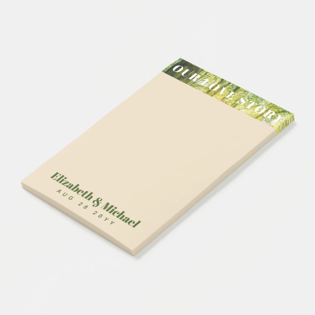PHOTO Gifts for Newlyweds OUR LOVE STORY Custom Post-it Notes (Angled)