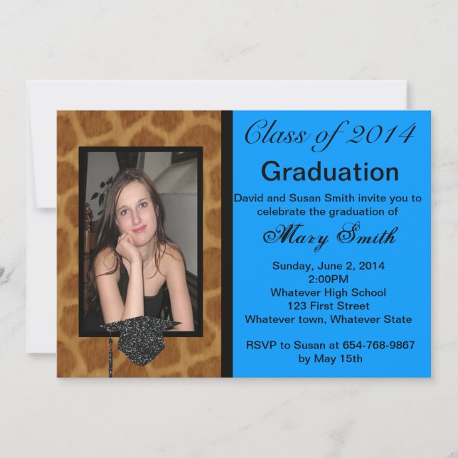 Photo Giraffe Graduation Invitation (Front)