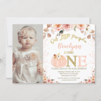 Photo Girls Rustic Fall Pumpkin 1st Birthday