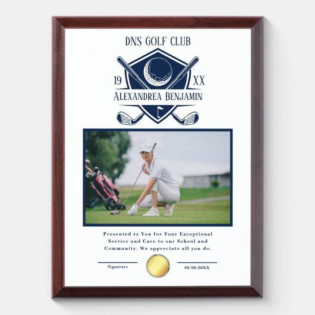 Photo Gold Award Plaque (Vertical)