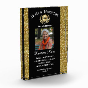 Photo Gold Black Modern Custom Business Company Acrylic Award