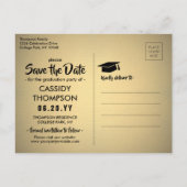 Photo Gold Faux Foil Graduation Save the Date Postcard (Back)