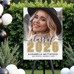 Photo Gold Graduation Party Sign