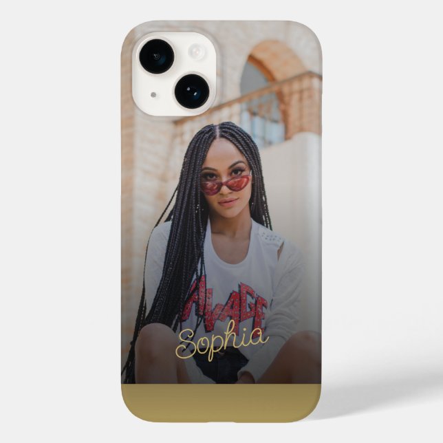 Photo gold signature name script personalized Case-Mate iPhone case (Back)
