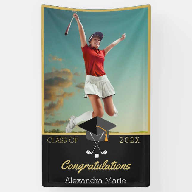 Photo Golf congratulation graduate Banner (Vertical)