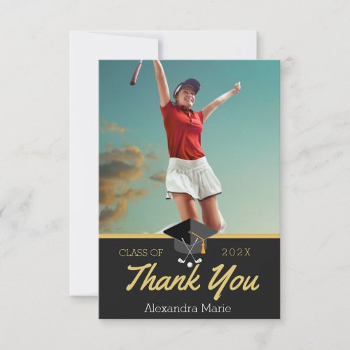 Photo Golf congratulation graduation Thank You Card