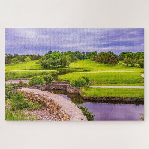 Photo Golf Course with Scenic Water Hazard Jigsaw Puzzle