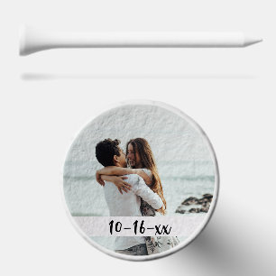 Photo Golf Tees with Custom Text at Bottom