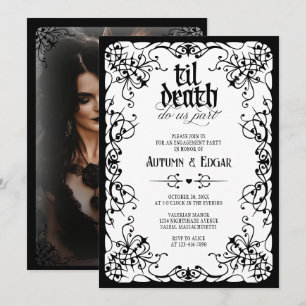 Photo Gothic Til Death Engagement Party Invitation