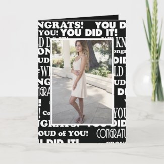 Photo grad black and white card