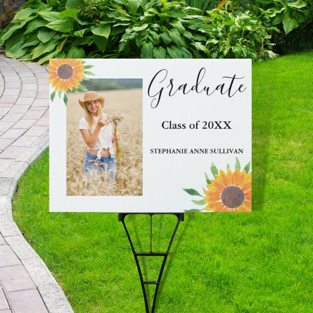 Photo Grad Sunflower Yard Graduation Sign (Creator Uploaded)
