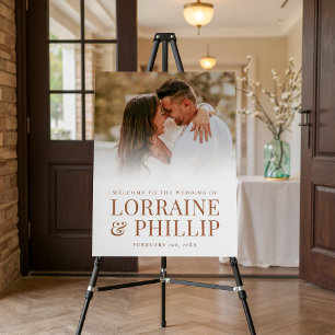 Photo gradient wedding bold welcome sign