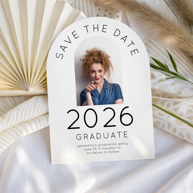 Photo Graduate 2026 Graduation Party Arch Save The Date (Creator Uploaded)