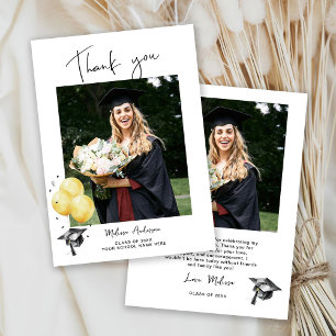 Photo Graduate Balloons Thank you Card