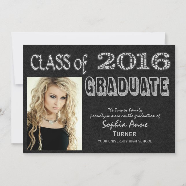 Photo Graduation 2016 | Chalkboard Invitation (Front)
