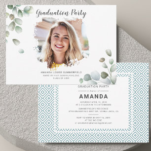 Photo Graduation 2025 Botanical Party Invitation