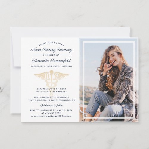 Photo Graduation 2026 Nurse Pinning Ceremony Invitation