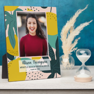 Photo Graduation Abstract Lemon Tabletop        Plaque