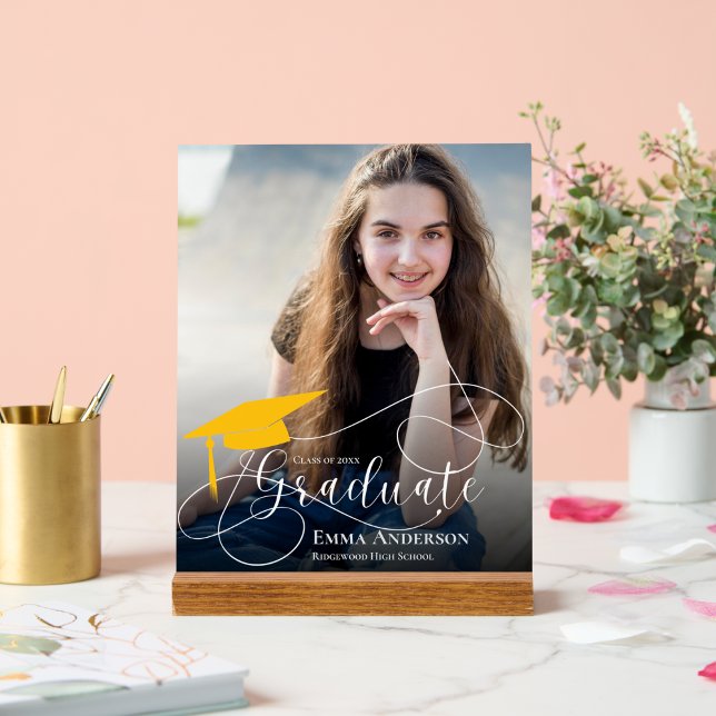 Photo Graduation Acrylic Keepsake Class of 2026 Sign (Personalized Photo Graduation Acrylic Keepsake Plaque – Class of 2026 Graduate Display)