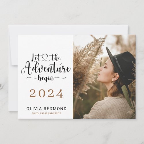 Photo Graduation Announcement  Adventure Begins 