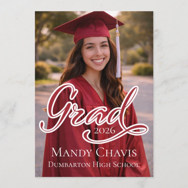 Photo Graduation Announcement and Part Invitation  (Front)