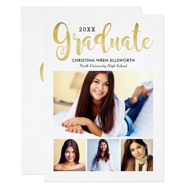 Photo Graduation Announcement | Gold Graduate