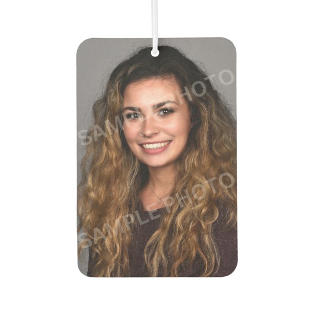 Photo Graduation Announcement green Air Freshener (Front)