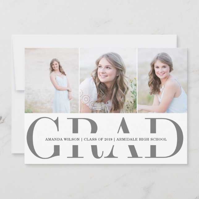 Photo graduation announcement invitation (Front)