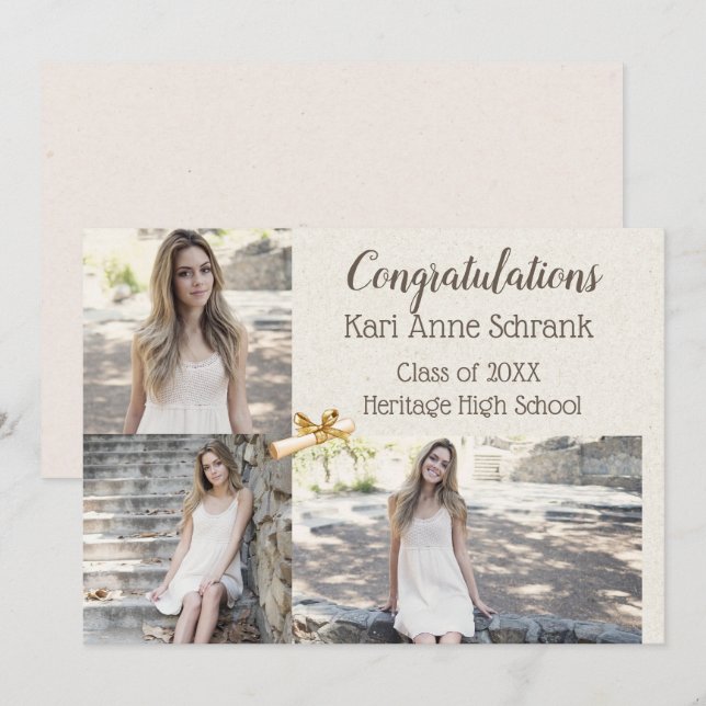 Photo Graduation Announcement Invitation (Front/Back)