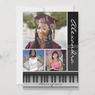 Photo Graduation Announcement Music Piano Keys