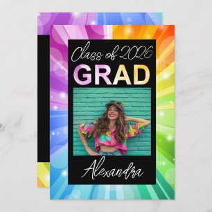 Photo Graduation Announcement Rainbow Photo 2026