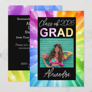 Photo Graduation Announcement Rainbow Photo 2026