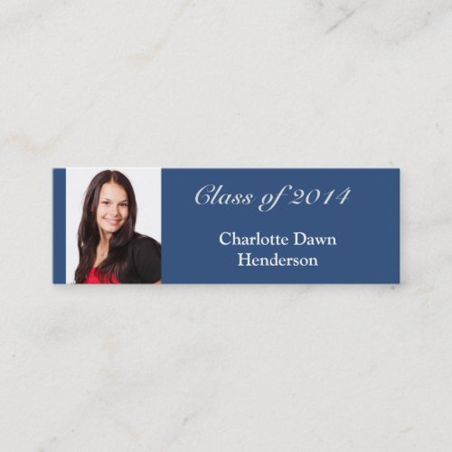 Photo graduation announcement tag name card blue business card templates