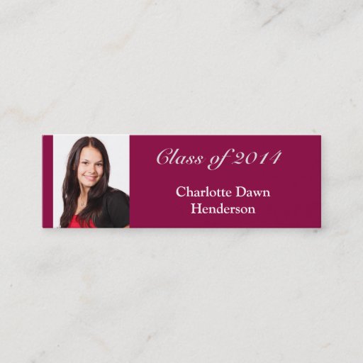 Customizable Photo graduation announcement tag name card red business cards