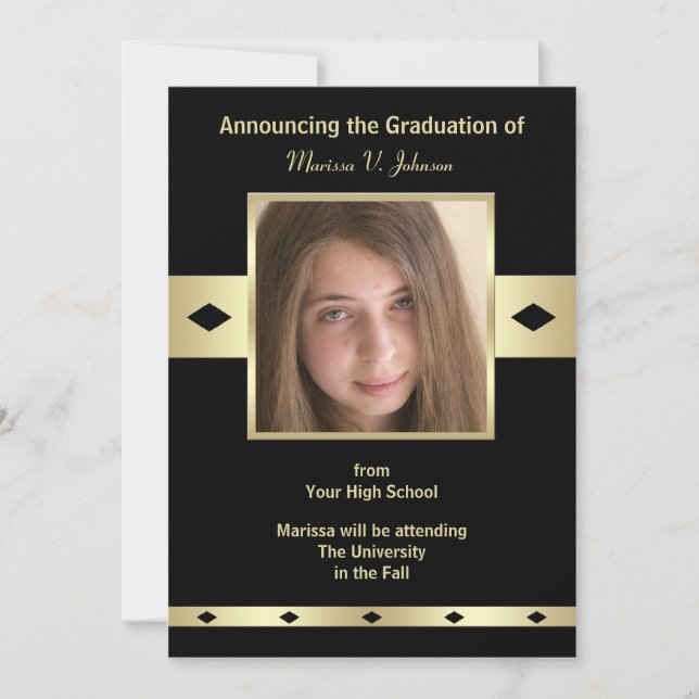 Photo Graduation Announcements High School (Front)