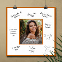 Photo Graduation Autograph Burnt Orange Border