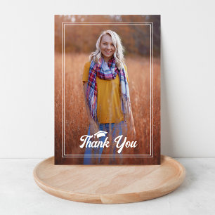 Photo Graduation Boho Birds Thank You Card