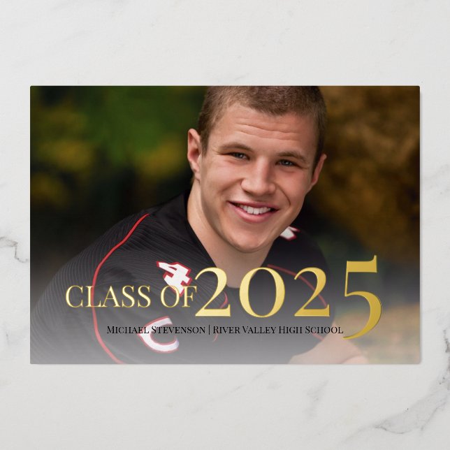 Photo Graduation Class of 2023 Gold Foil Foil Invitation (Front)