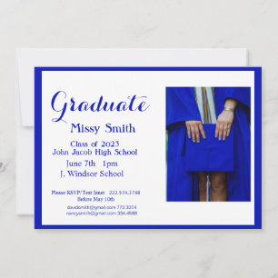Photo Graduation, Class of 2024 Blue Invitation