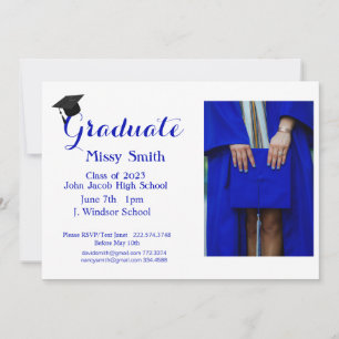 Photo Graduation, Class of 2024 Blue Invitation