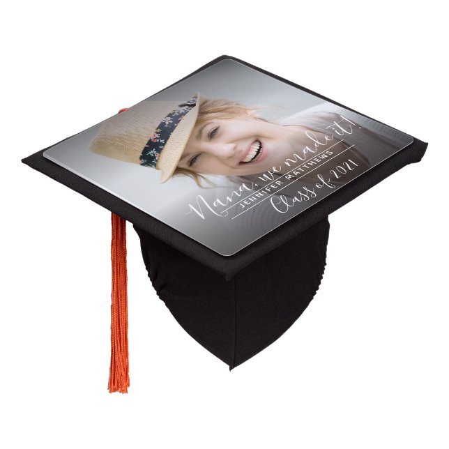 Photo Graduation Class of Nana We Made it Graduation Cap Topper (Angled)