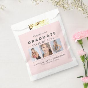 Photo Graduation Collage Graduate Light Pink Favor Bag
