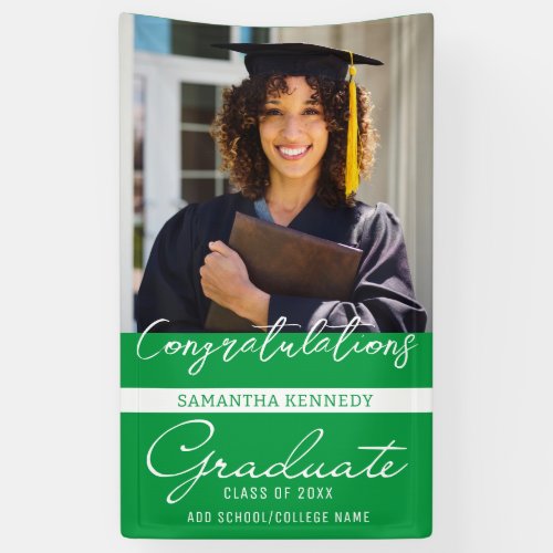 Photo Graduation Congrats Grad Class Of 2023 Green Banner