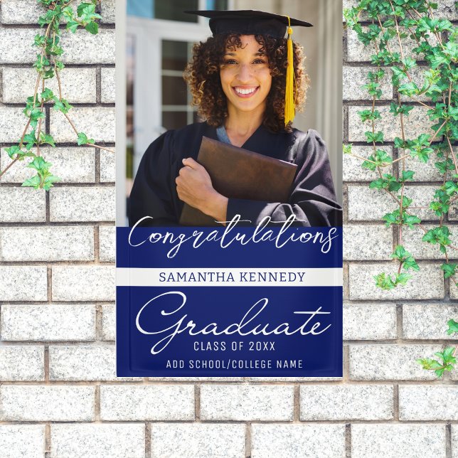 Photo Graduation Congrats Grad Class Of 2026 Blue Banner (Creator Uploaded)